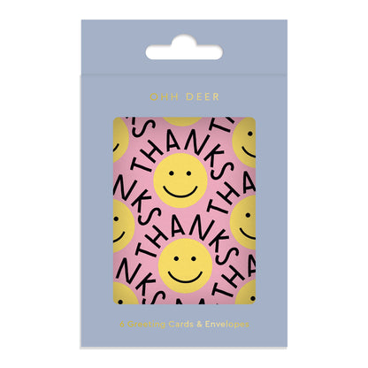 Thank you Smileys Mini Greeting Card (Pack of 6) (14229)