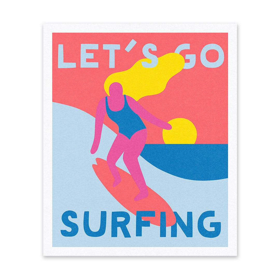 Surfing Riso Print (10x12) (12627)