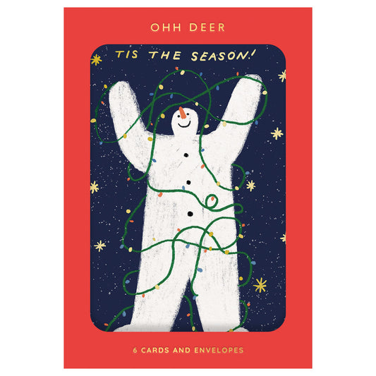 Tis The Season Snowman Packs of 6 Christmas Cards (11573)