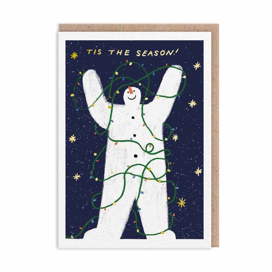 Tis The Season Snowman Christmas Card (9708)