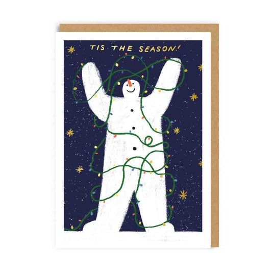 Tis The Season Snowman Christmas Card