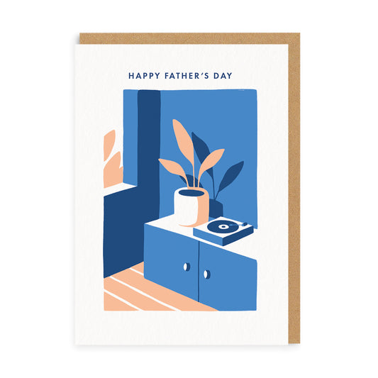 Happy Father's Day Record Player Greeting Card