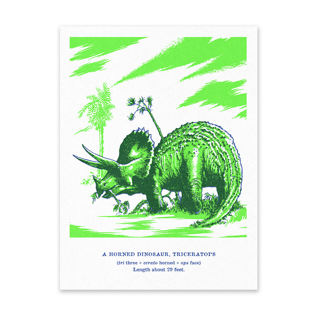 Triceratops Riso Print (8x6) (12523)