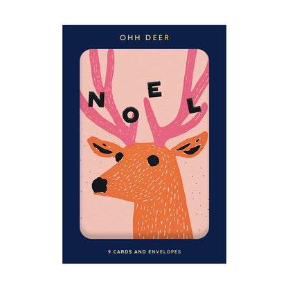 Noel Reindeer Christmas Packs of 9 Cards (11574)