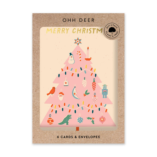 Pink Christmas Tree Charity Card Set (9723)