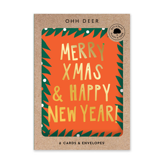 Merry Christmas Typographic Charity Card Set (9725)