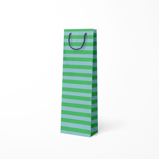 Green And Blue Stripe Bottle Bag (11781)