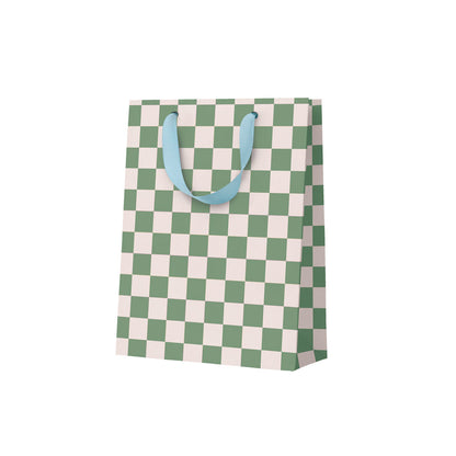 Khaki Checkerboard Medium Gift Bag (12129)