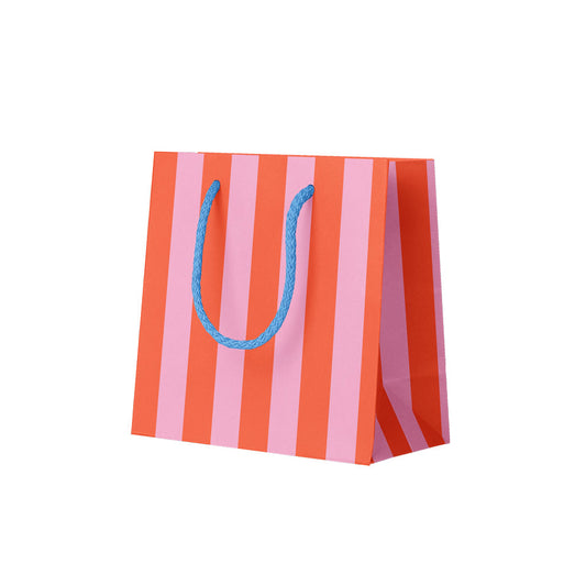 Pink And Orange Stripe Mini Gift Bag (11784)