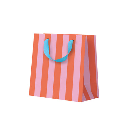 Pink And Orange Stripe Small Gift Bag (11784)