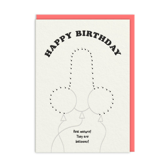 Dot To Dot Mature Balloons Birthday Card (10491)