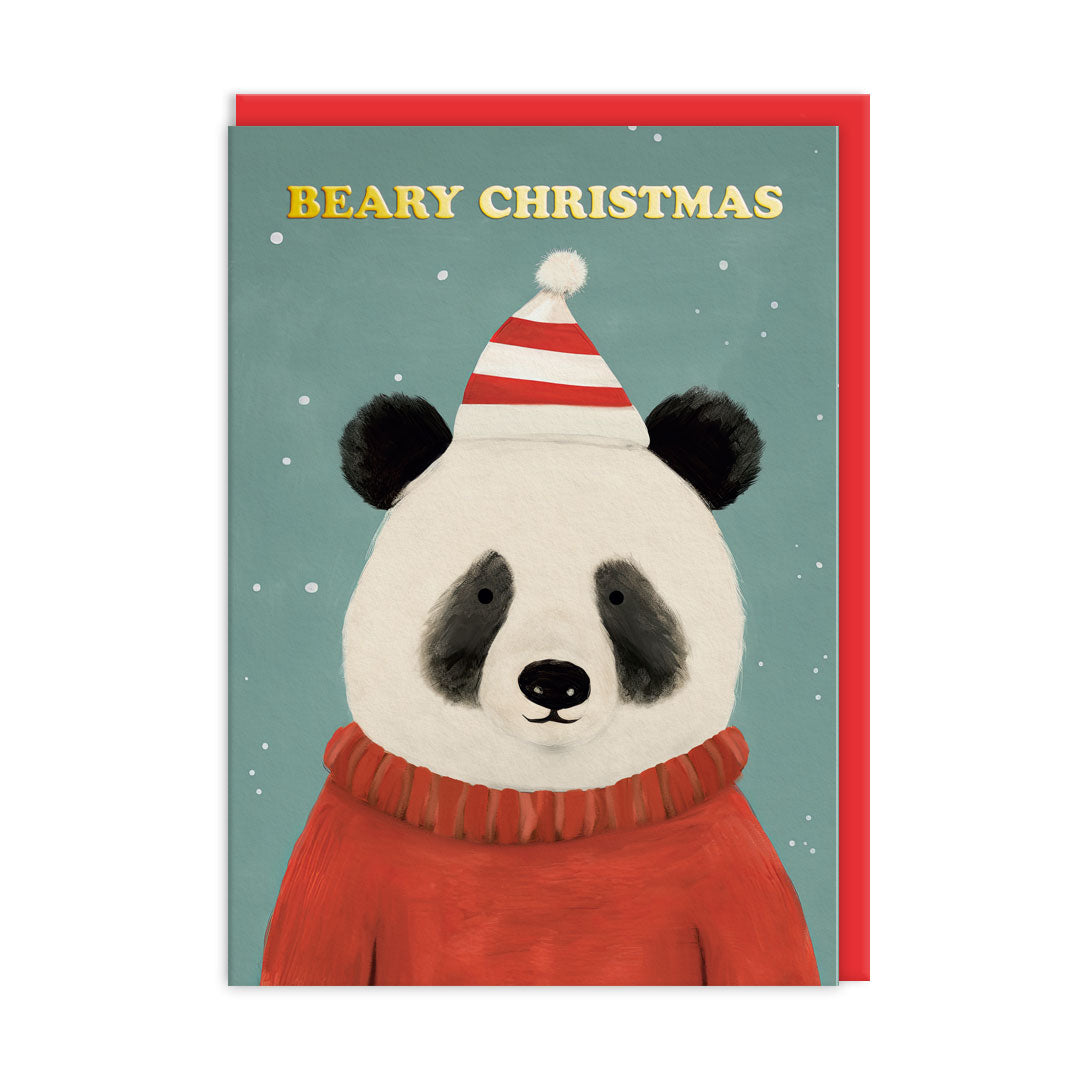 Festive Panda Bear Greeting Card (11600)