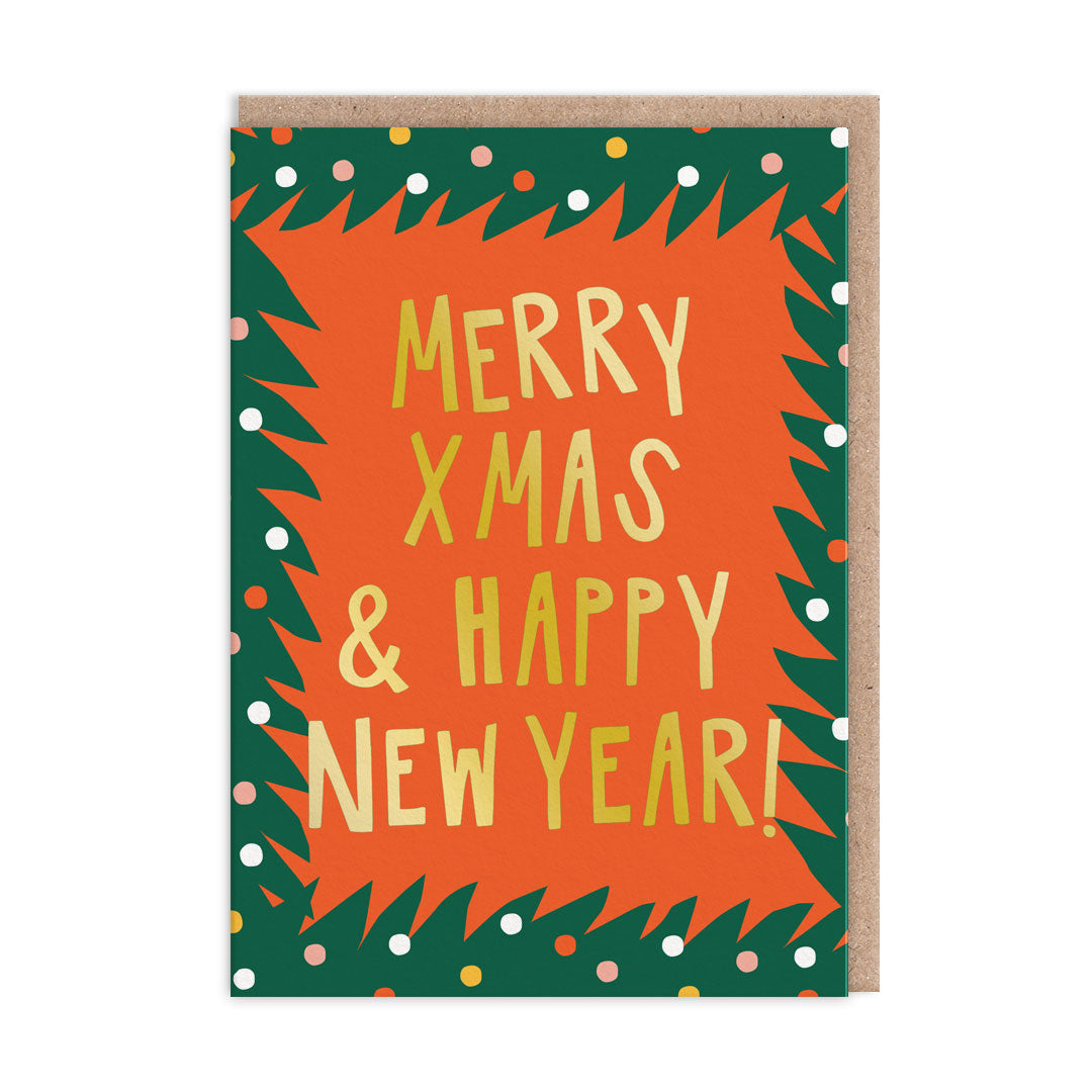 Merry Xmas Typographic Greeting Card (12813)