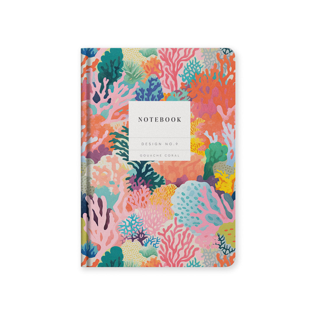 Design No.9 Gouache Coral Hardback Notebook (A5) (10581)