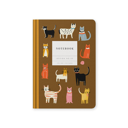 Design No.32 Feline Friends Hardback Notebook (A5) (10604)