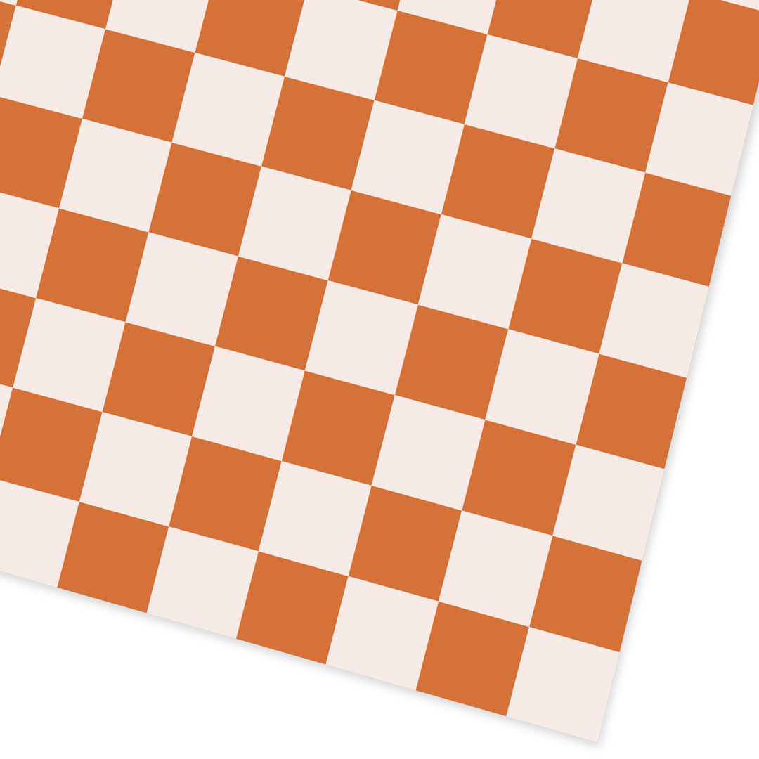 Orange and Cream Checker Board Single Roll Wrap (14198)