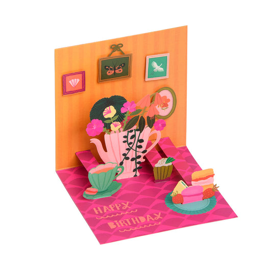 Teapot Vase Pop Up Greeting Card (12973)