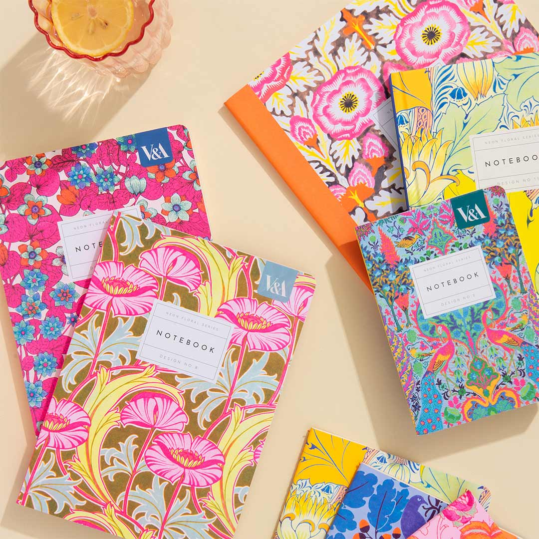 Neon Floral Arts & Crafts Premium Paperback Notebook (A5) (12539)