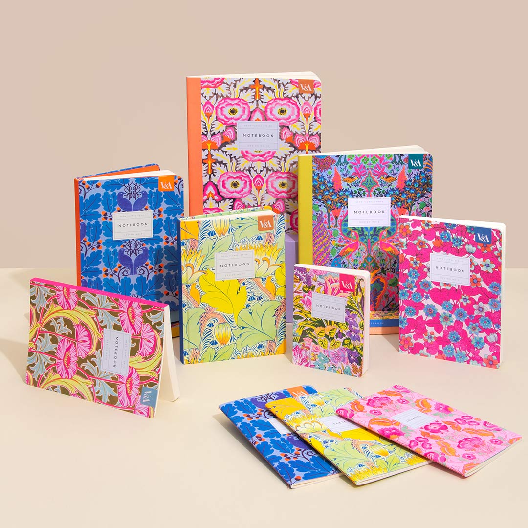 Neon Floral Arts & Crafts Premium Paperback Notebook (A5) (12539)