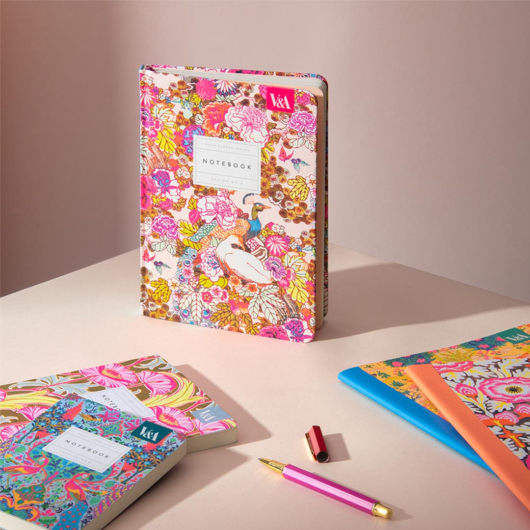 Neon Floral Arts & Crafts Premium Paperback Notebook (A5) (12539)