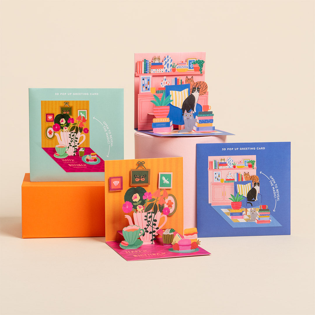 Teapot Vase Pop Up Greeting Card (12973)
