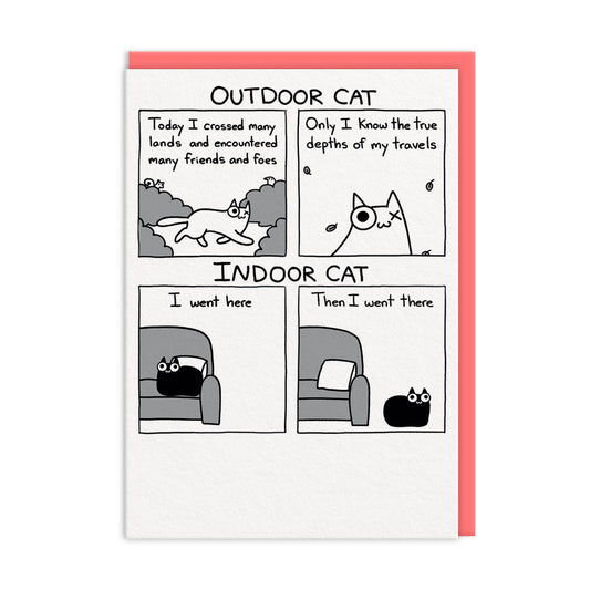 Outdoor Cat Indoor Cat Greeting Card (11702)