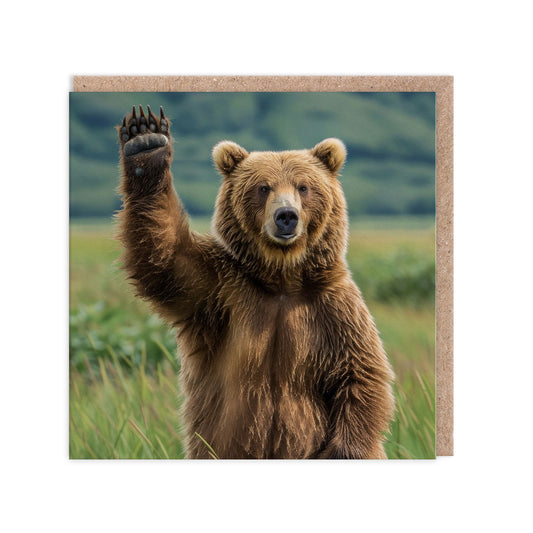 Waving Bear Greeting Card (11671)