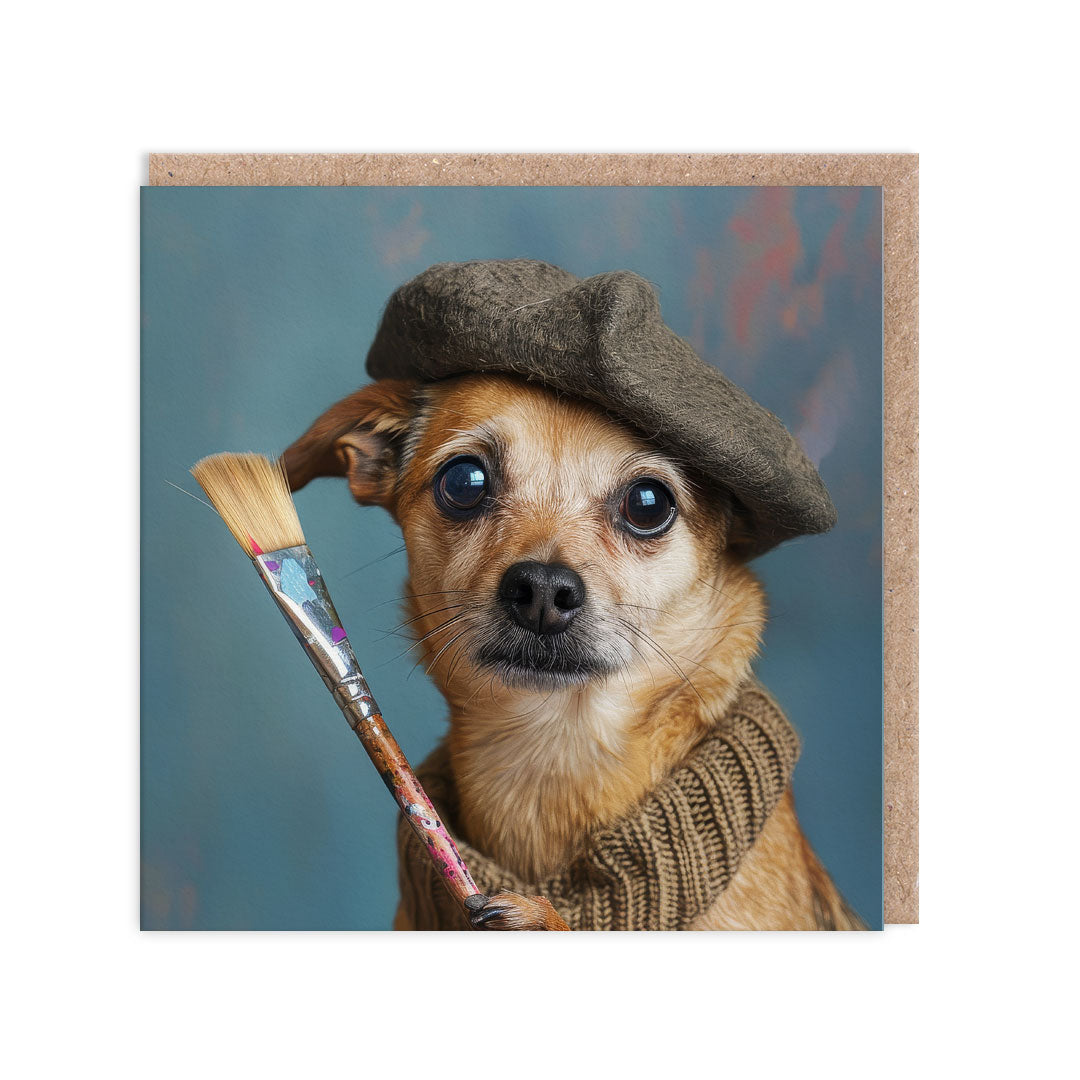 Artist Terrier Greeting Card (11673)