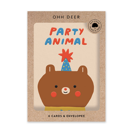 Party Hat Bear Invitation Card Set (10705)
