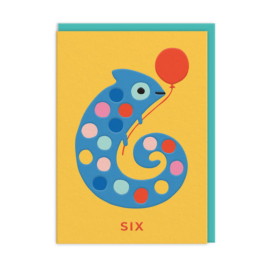 Age 6 Chameleon Birthday Card (11978)