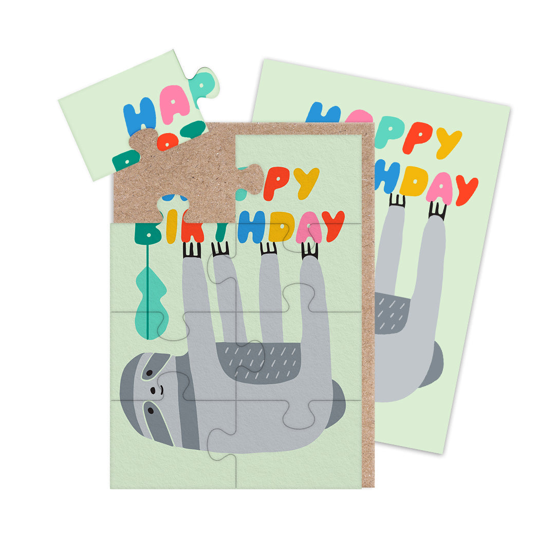 Birthday Sloth Jigsaw Greeting Card (A6) (12968)