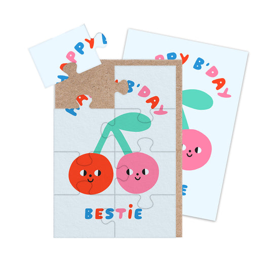 Birthday Cherries Jigsaw Greeting Card (12969)