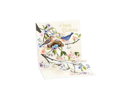 Perched Birds Layered Birthday Card (10648)