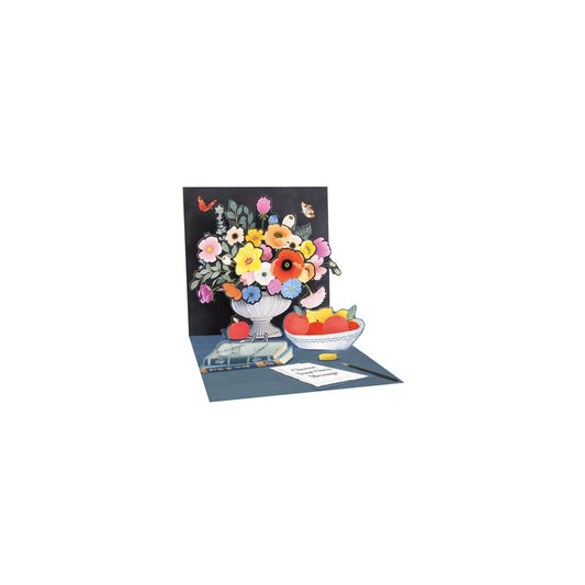 Baroque Dark Floral Layered Greeting Card (10640)