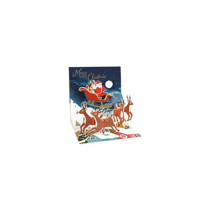 Santa's Sleigh Ride Layered Christmas Card (10664)