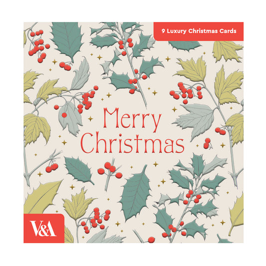 V&A Festive Foliage Greeting Card Set (Pack of 9) (13569)
