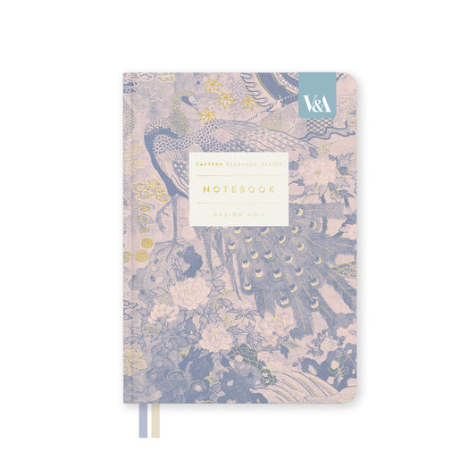 Eastern Elegance Peacock Fabric Hardback Notebook (B6) (13607)