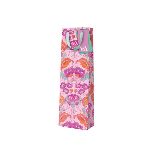 Neon Floral Pink Arts & Crafts Gift Bag (Bottle) (12558)