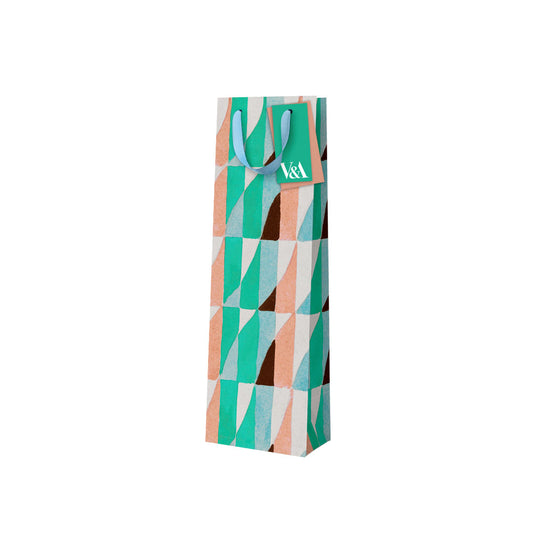 Playful Geometrics Turquoise Prism Gift Bag (Bottle) (12562)