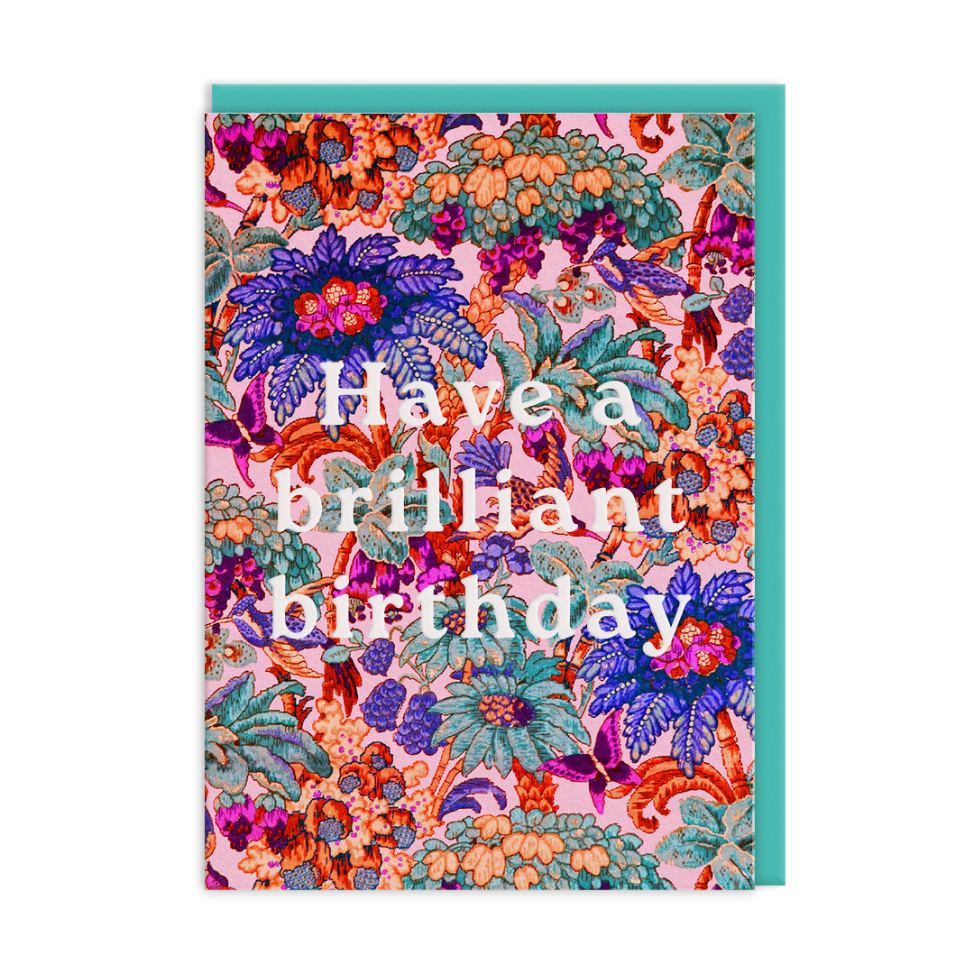 Neon Floral Coral Jungle Greeting Card (12587)
