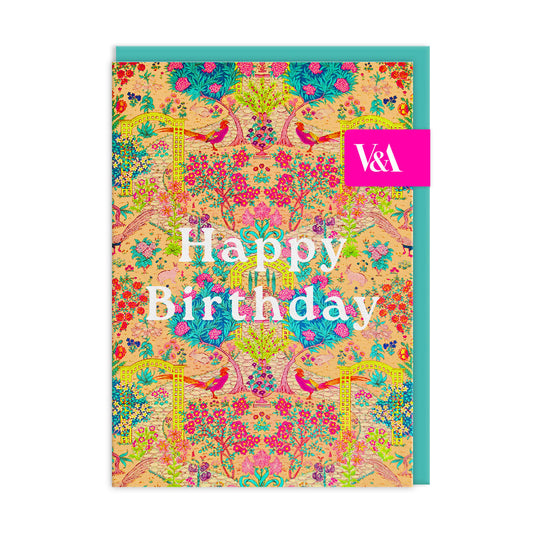 Neon Floral Ornate Garden Greeting Card (12588)