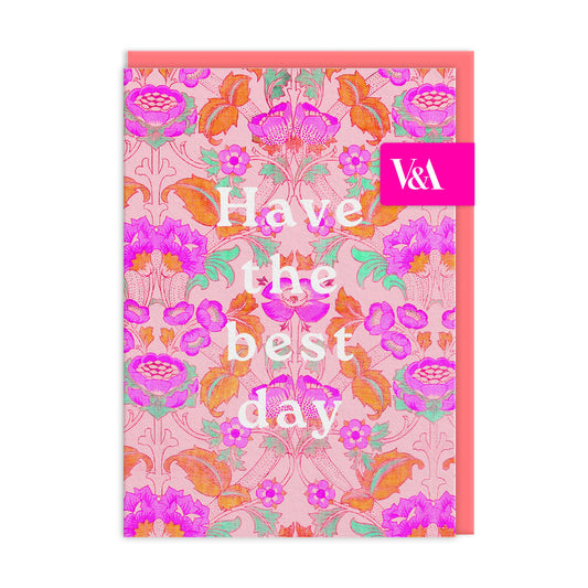 Neon Floral Pink Arts & Crafts Greeting Card (12591)