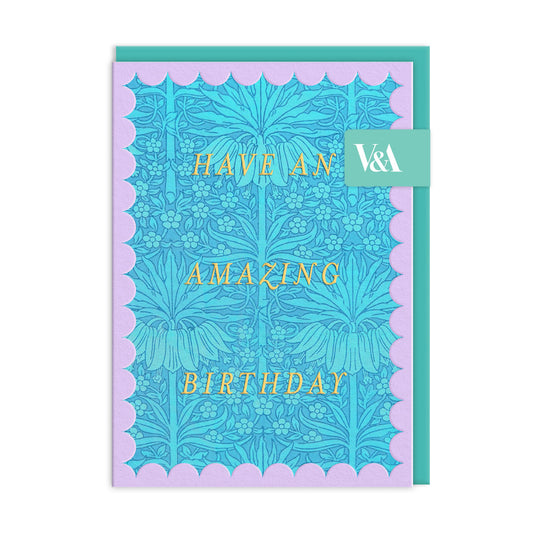 Scalloped Blue Fritillaria Greeting Card (12610)