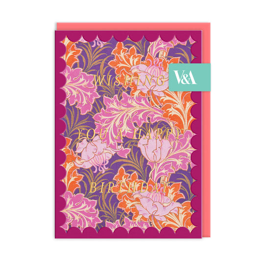 Scalloped Bold Warm Leaves Greeting Card (12621)