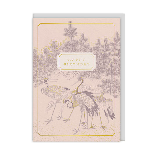 Eastern Elegance Cranes Sun & Moon Greeting Card (13624)