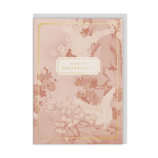 Cranes & Blossom Greeting Card (13763)