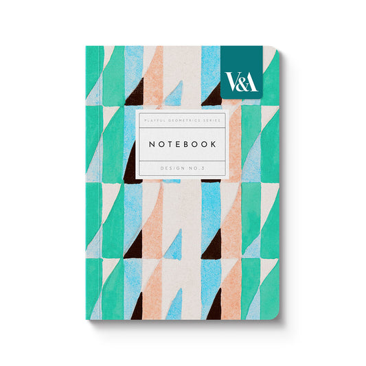 Playful Geometrics Turquoise Prism Premium Perfect Bound Notebook (A6) (12543)