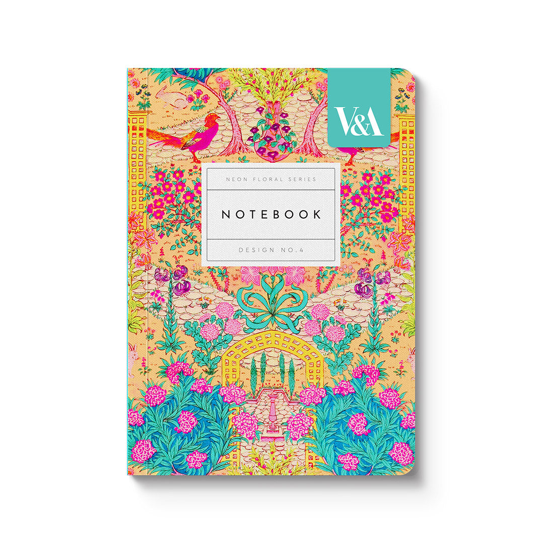 Neon Floral Ornate Garden Premium Paperback Notebook (A6) (12548)