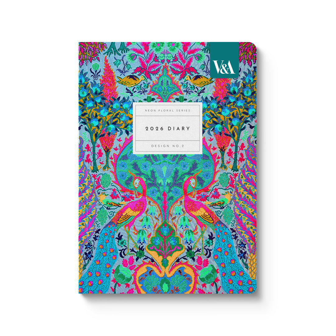 Neon Floral Peacock Premium Paperback Diary (A5) (12664)