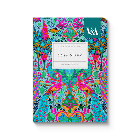 Neon Floral Peacock Premium Perfect Bound Diary (A6) (12665)